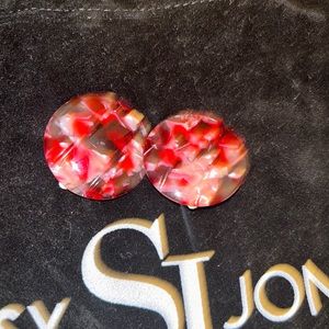 Sassy Jones Red Zaria Earring Studs